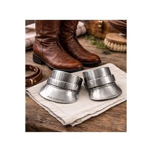 Vintage English Riding Boot Slides Metal Equestrian Boot Pull Aids Pair England